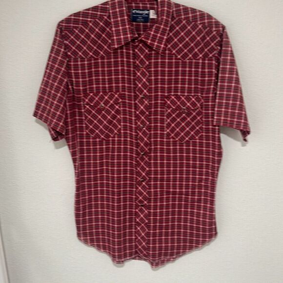 Vintage 90's Wrangler Mens Single Needle Tailoring Long Tails Button Up Shirt XL - Picture 1 of 6